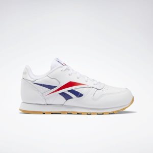 Reebok Classic Leather Turnschuhe Kinder - Weiß/Tiefes Rot/Blau - DE 807-MLU